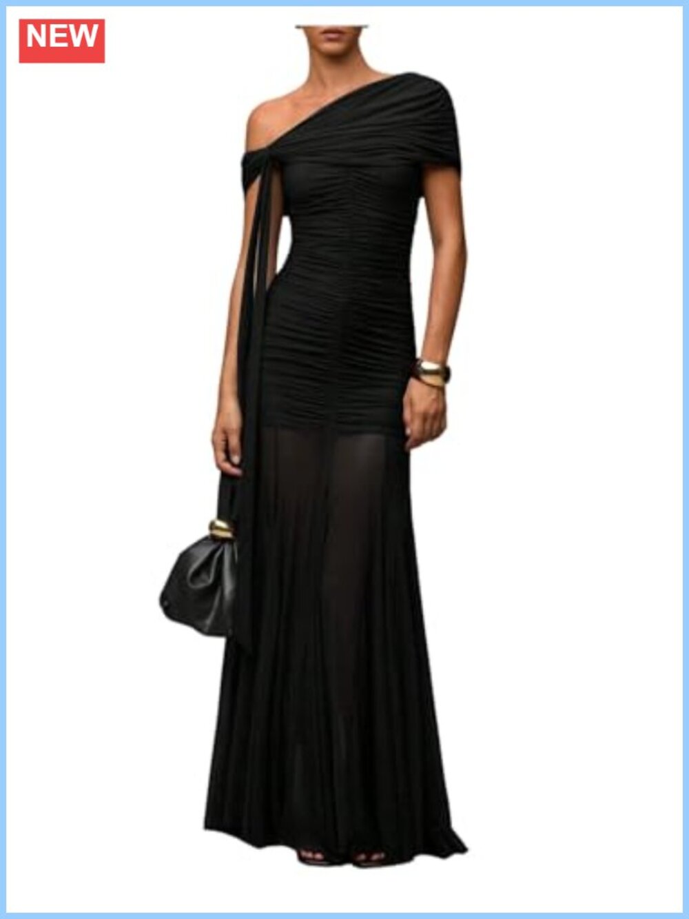 Off Shoulder Ruched Mesh Corset Maxi Dress Formal Wedding Guest